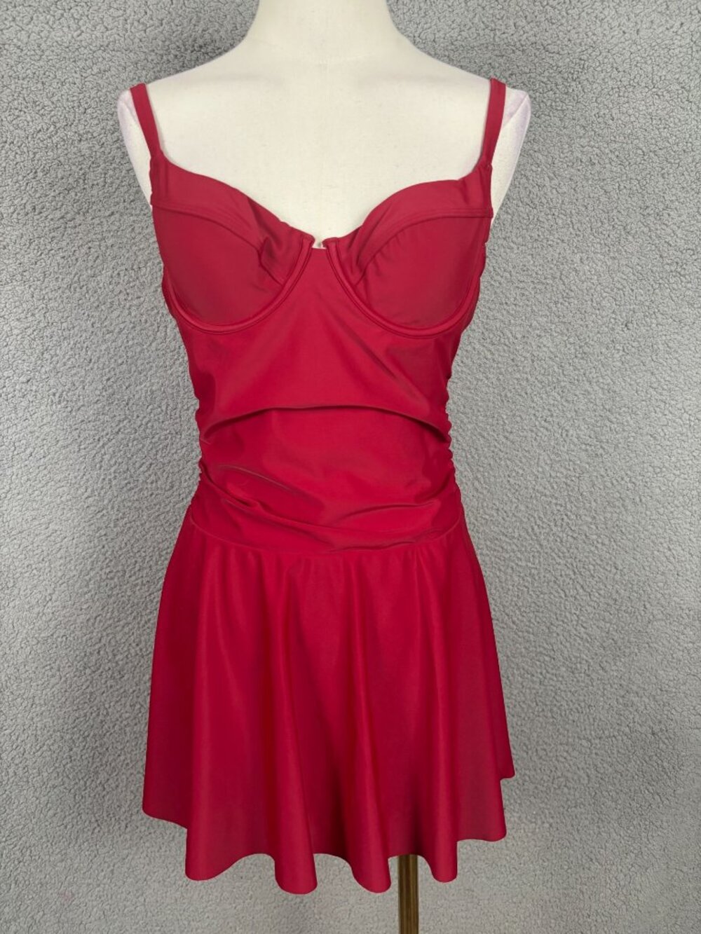 Cupshe Women's Red Swim Dress Underwire Built-In Brief  Size Medium New With Tag